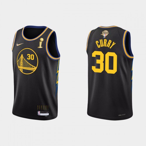 Golden State Golden State Warriors #30 Stephen Curry Mens Black 2021-22 Finals Champions Swingman Jersey Mens
