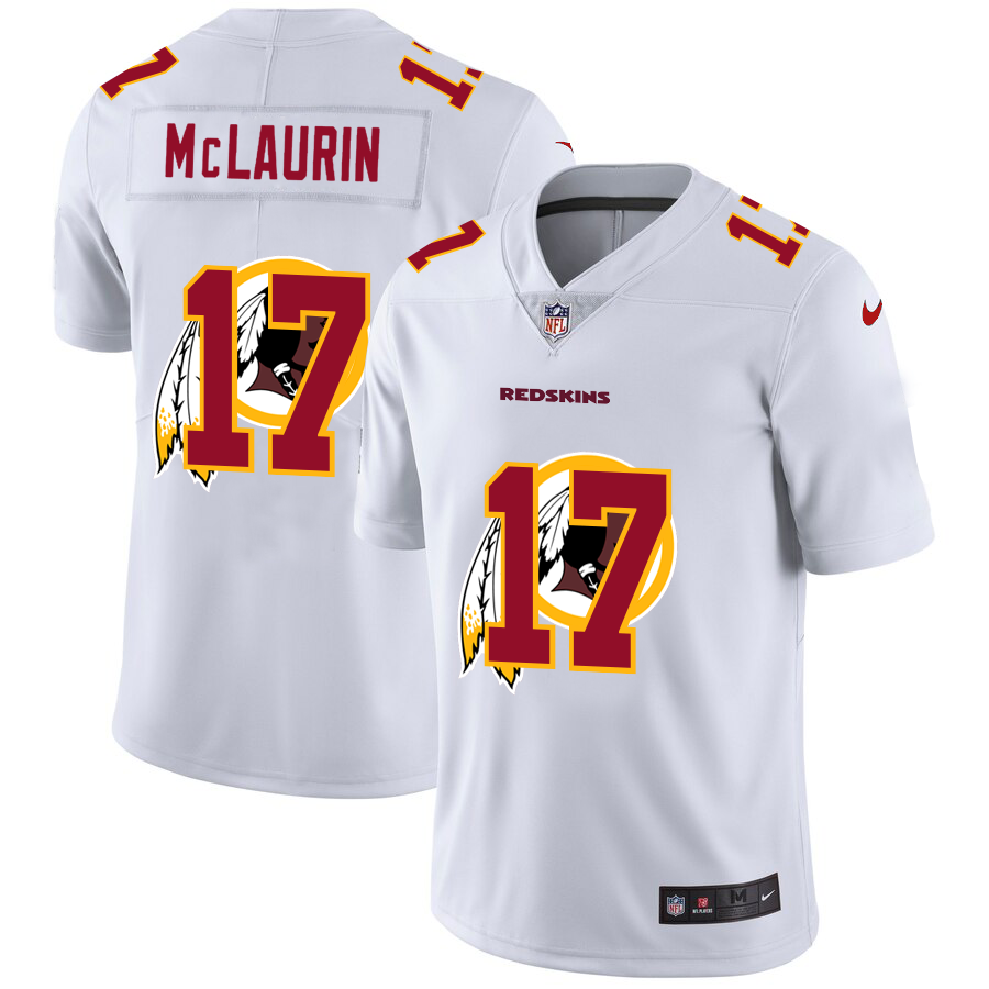 Washington Commanders #17 Terry McLaurin White Men's Team Logo Dual Overlap Limited Jersey