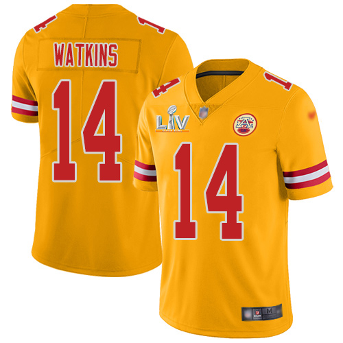 Kansas City Chiefs #14 Sammy Watkins Gold Men's Super Bowl LV Bound Stitched Limited Inverted Legend Jersey Men's
