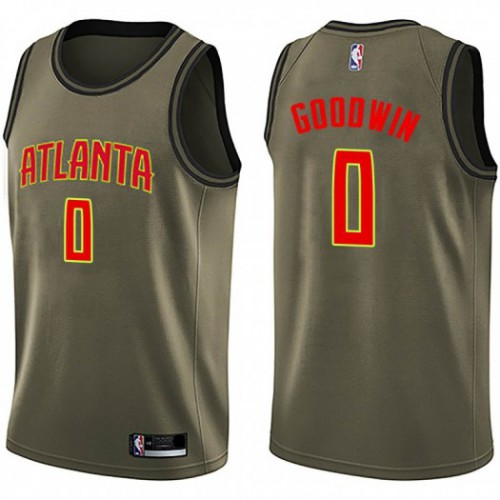Atlanta Hawks #0 Brandon Goodwin Green Youth Swingman Salute to Service Jersey Youth