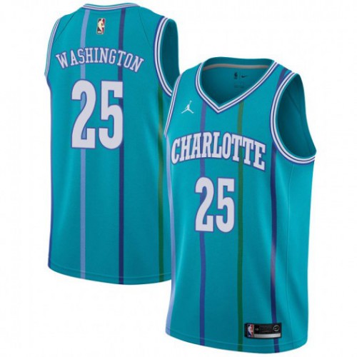 Charlotte Hornets #25 P.J. Washington Aqua Womens Jordan Swingman Hardwood Classics Jersey Womens