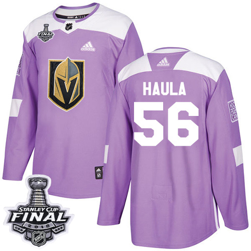 Adidas Golden Vegas Golden Knights #56 Erik Haula Purple Authentic Fights Cancer 2018 Stanley Cup Final Stitched Youth Jersey Youth