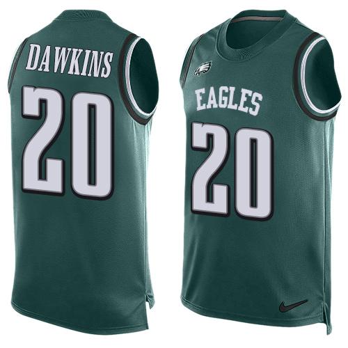 Eagles #20 Brian Dawkins Midnight Green Team Color Men's Stitched Limited Tank Top Jersey