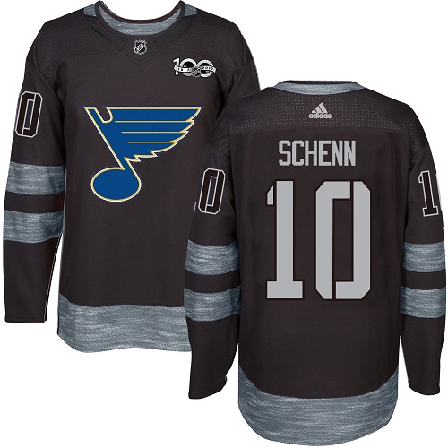 Adidas St. Louis Blues #10 Brayden Schenn Black 1917-2017 100th Anniversary Stitched Jersey Men's