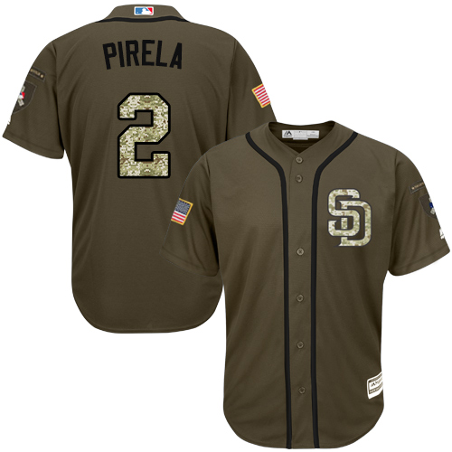 San Diego Padres #2 Jose Pirela Green Salute to Service Stitched Youth Jersey Youth