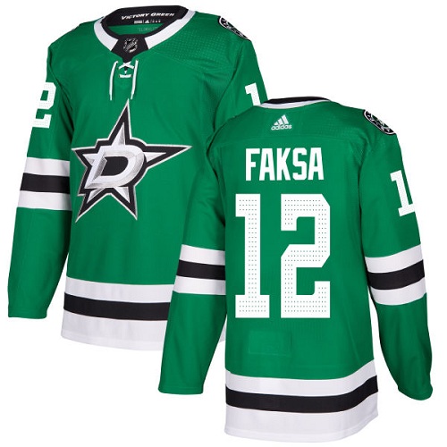 Adidas Dallas Stars #12 Radek Faksa Green Home Authentic Stitched Jersey Men's