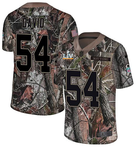 Buccaneers #54 Lavonte David Camo Men's Super Bowl LV Bound Stitched Limited Rush Realtree Jersey