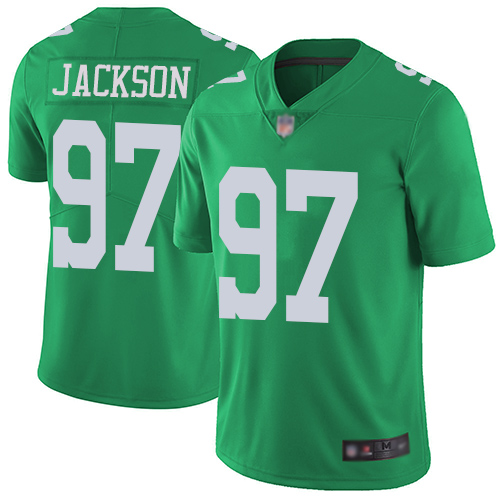 Philadelphia Eagles #97 Malik Jackson Green Men's Stitched Limited Rush Jersey Men's