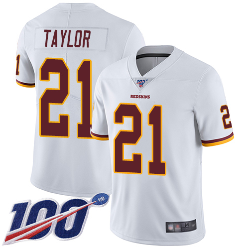 Commanders #21 Sean Taylor White Men's Stitched 100th Season Vapor Limited Jersey