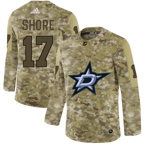 Adidas Dallas Stars #17 Devin Shore Camo Authentic Stitched Jersey Men's