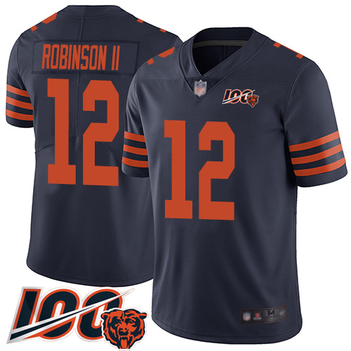 Chicago Bears #12 Allen Robinson II Navy Blue Alternate Men's Stitched 100th Season Vapor Limited Jersey Men's