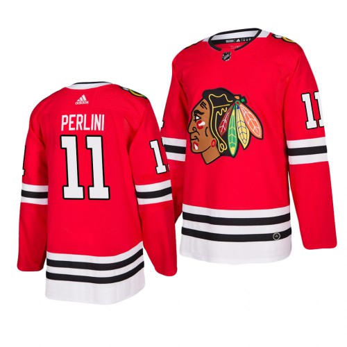 Chicago Chicago Blackhawks #11 Brendan Perlini 2019-20 Adidas Authentic Home Red Stitched Jersey Men's