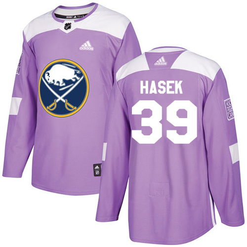 Adidas Buffalo Sabres #39 Dominik Hasek Purple Authentic Fights Cancer Stitched Jersey Men's