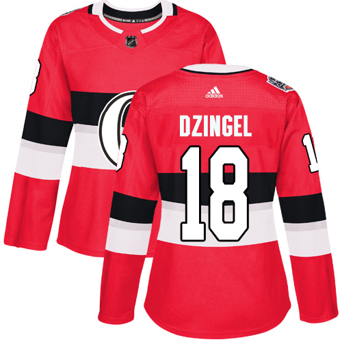 Adidas Ottawa Senators #18 Ryan Dzingel Red Authentic 2017 100 Classic Women's Stitched Jersey Womens