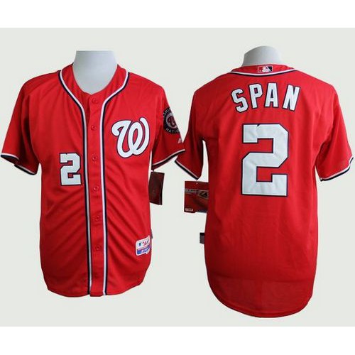 Washington Nationals #2 Denard Span Red Cool Base Stitched Jersey Men's