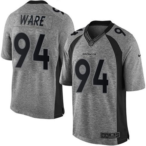 Denver Broncos #94 DeMarcus Ware Gray Men's Stitched Limited Gridiron Gray Jersey Men's