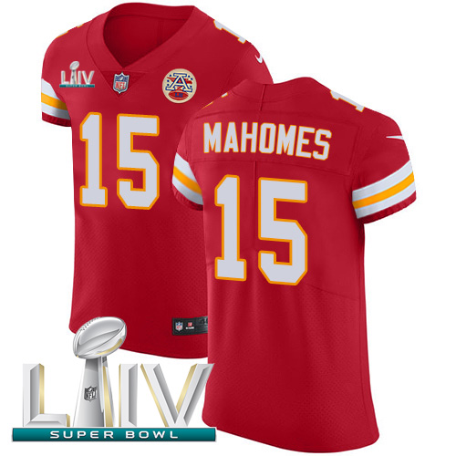 Chiefs #15 Patrick Mahomes Red Super Bowl LIV 2020 Team Color Men's Stitched Vapor Untouchable Elite Jersey