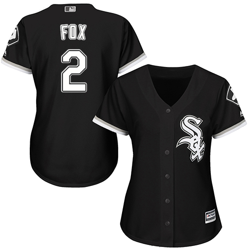 Chicago White Sox #2 Nellie Fox Black Alternate Women's Stitched Jersey Womens