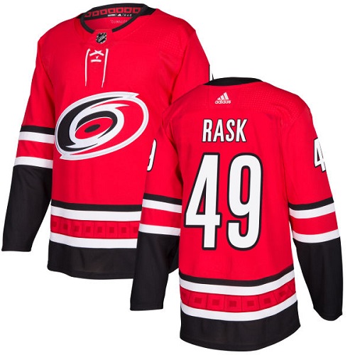 Adidas Carolina Hurricanes #49 Victor Rask Red Home Authentic Stitched Jersey Men's