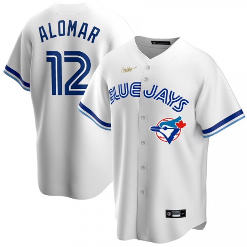 Toronto Toronto Blue Jays #12 Roberto Alomar Home Cooperstown Collection Player Jersey White Men's