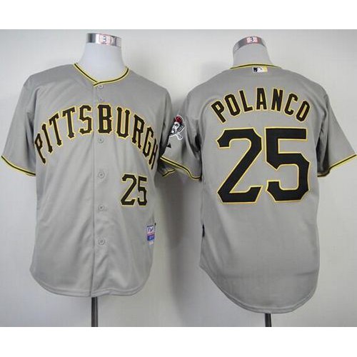 Pittsburgh Pirates #25 Gregory Polanco Grey Cool Base Stitched Jersey Men's