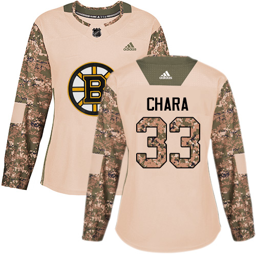 Adidas Boston Bruins #33 Zdeno Chara Camo Authentic 2017 Veterans Day Women's Stitched Jersey Womens