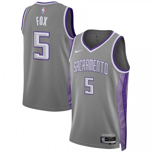 Sacramento Sacramento Kings #5 DeAaron Fox Unisex Anthracite 2022-23 Swingman Jersey - City Edition Mens