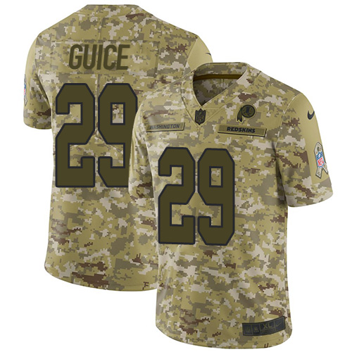Washington Commanders #29 Derrius Guice Camo Youth Stitched Limited 2018 Salute to Service Jersey Youth
