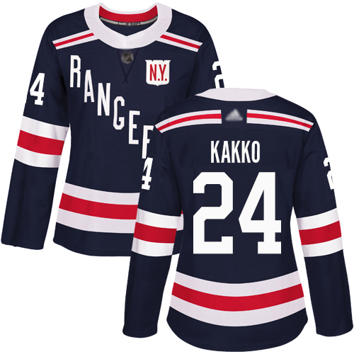 Adidas New York Rangers #24 Kaapo Kakko Navy Blue Authentic 2018 Winter Classic Women's Stitched Jersey Womens