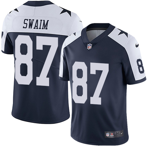 Dallas Cowboys #87 Geoff Swaim Navy Blue Thanksgiving Men's Stitched Vapor Untouchable Limited Throwback Jersey Men's