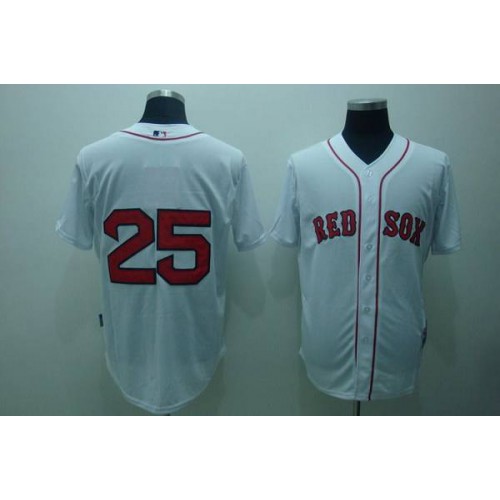 Boston Red Sox #25 Mike Lowell Stitched White Jersey Men's