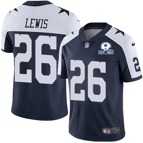 Dallas Cowboys #26 Jourdan Lewis Navy Blue Thanksgiving Men's Stitched With Established In 1960 Patch Vapor Untouchable Limited Throwback Jersey M