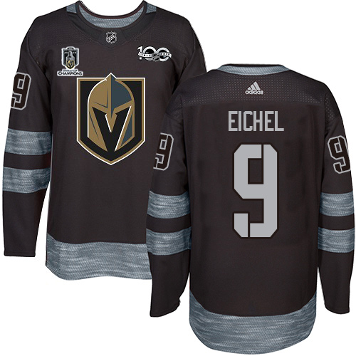 Adidas Golden Knights #9 Jack Eichel Black Youth 2023 Stanley Cup Champions 100th Anniversary Stitched Jersey