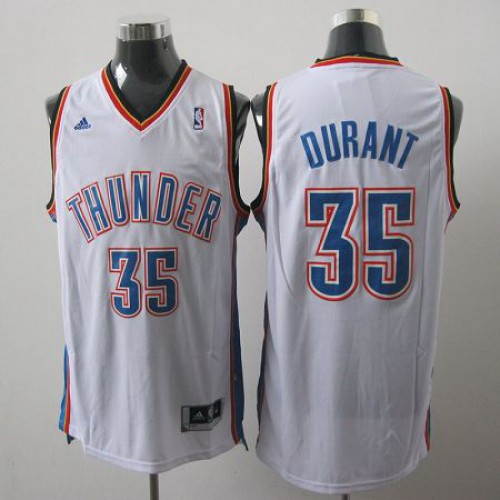 Oklahoma City Thunder #35 Kevin Durant White Stitched Youth Jersey Youth