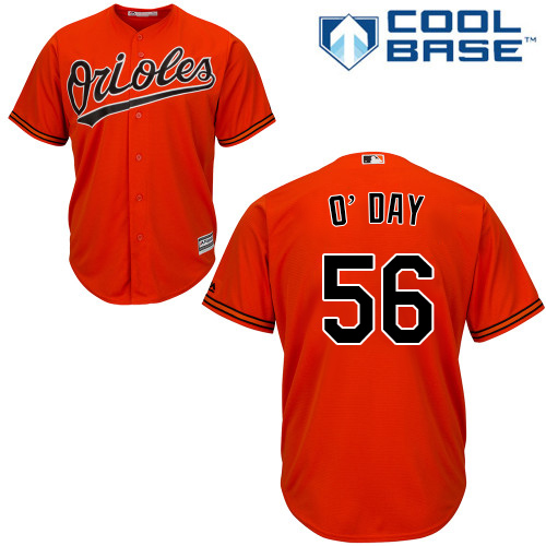Baltimore Orioles #56 Darren O'Day Orange Cool Base Stitched Youth Jersey Youth