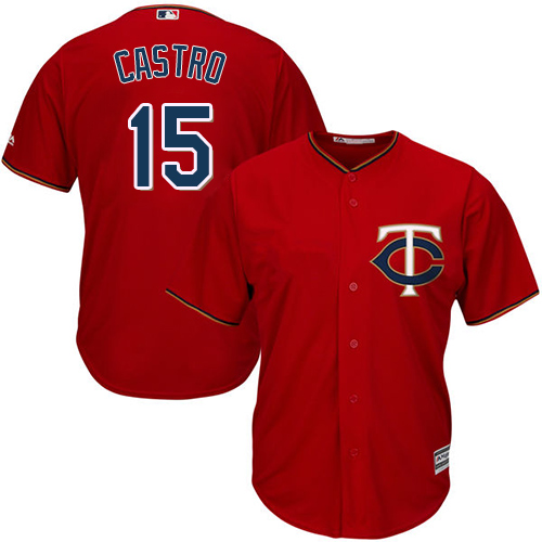 Minnesota Twins #15 Jason Castro Red Cool Base Stitched Jersey Men's