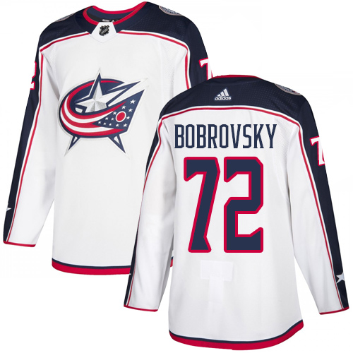 Adidas Columbus Blue Jackets #72 Sergei Bobrovsky White Road Authentic Stitched Youth Jersey Youth