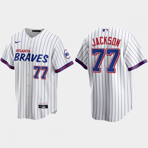 Atlanta Atlanta Braves #77 Luke Jackson White Men's 2021 City Connect Replica Jersey Men's