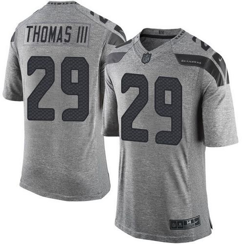 Seattle Seahawks #29 Earl Thomas III Gray Men's Stitched Limited Gridiron Gray Jersey Men's
