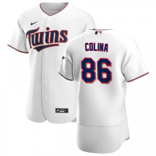 Minnesota Minnesota Twins #86 Edwar Colina Men's White Home 2020 Authentic Player Jersey Men's
