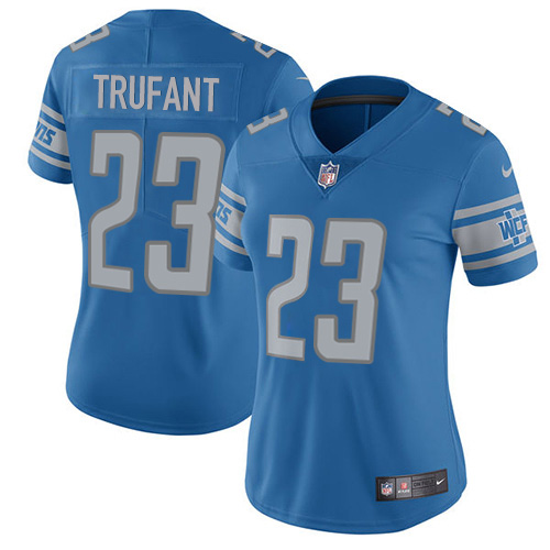 Detroit Lions #23 Desmond Trufant Blue Team Color Women's Stitched Vapor Untouchable Limited Jersey Womens