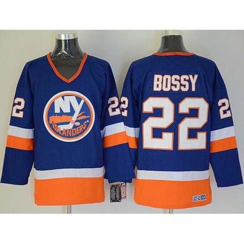 New York Islanders #22 Mike Bossy Baby Blue CCM Throwback Stitched Jersey Men's