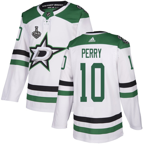 Adidas Dallas Stars #10 Corey Perry White Road Authentic Youth 2020 Stanley Cup Final Stitched Jersey Youth