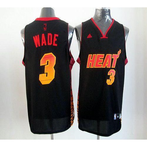 Miami Heat #3 Dwyane Wade Black Stitched Vibe Jersey Mens