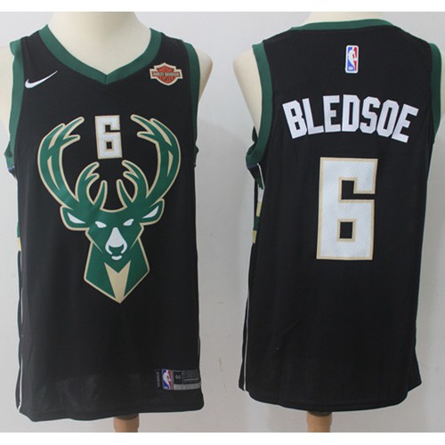 Milwaukee Bucks #6 Eric Bledsoe Black Swingman Statement Edition Jersey Mens