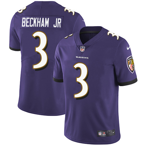 Ravens #3 Odell Beckham Jr. Purple Team Color Men's Stitched Vapor Untouchable Limited Jersey