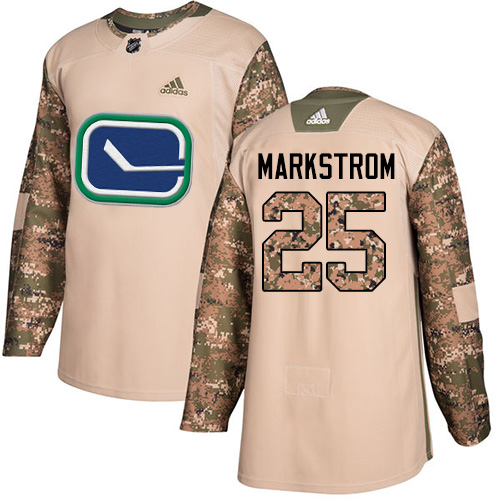 Adidas Vancouver Canucks #25 Jacob Markstrom Camo Authentic 2017 Veterans Day Youth Stitched Jersey Youth