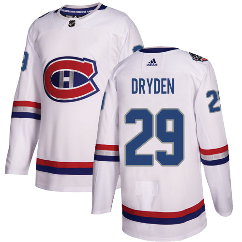 Adidas Montreal Canadiens #29 Ken Dryden White Authentic 2017 100 Classic Stitched Jersey Men's