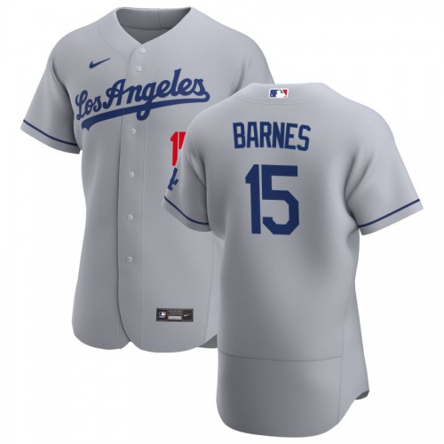 Los Angeles Los Angeles Dodgers #15 Austin Barnes Men's Gray Road 2020 Authentic Team Jersey Men's