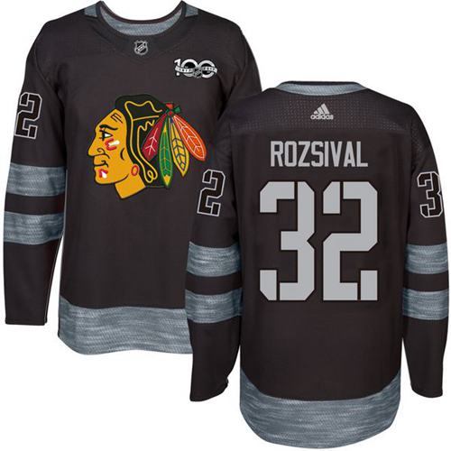 Adidas Chicago Blackhawks #32 Michal Rozsival Black 1917-2017 100th Anniversary Stitched Jersey Men's